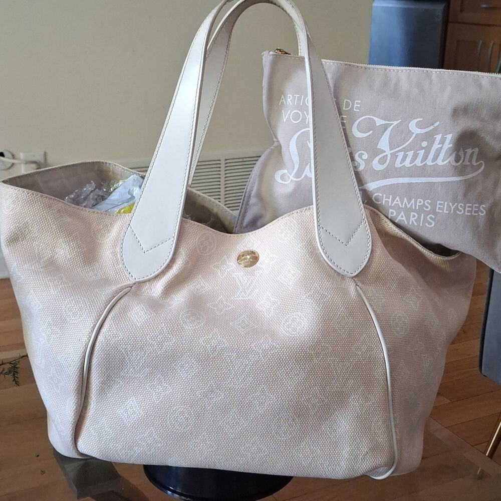 Louis Vuitton Cream Tote Bag
